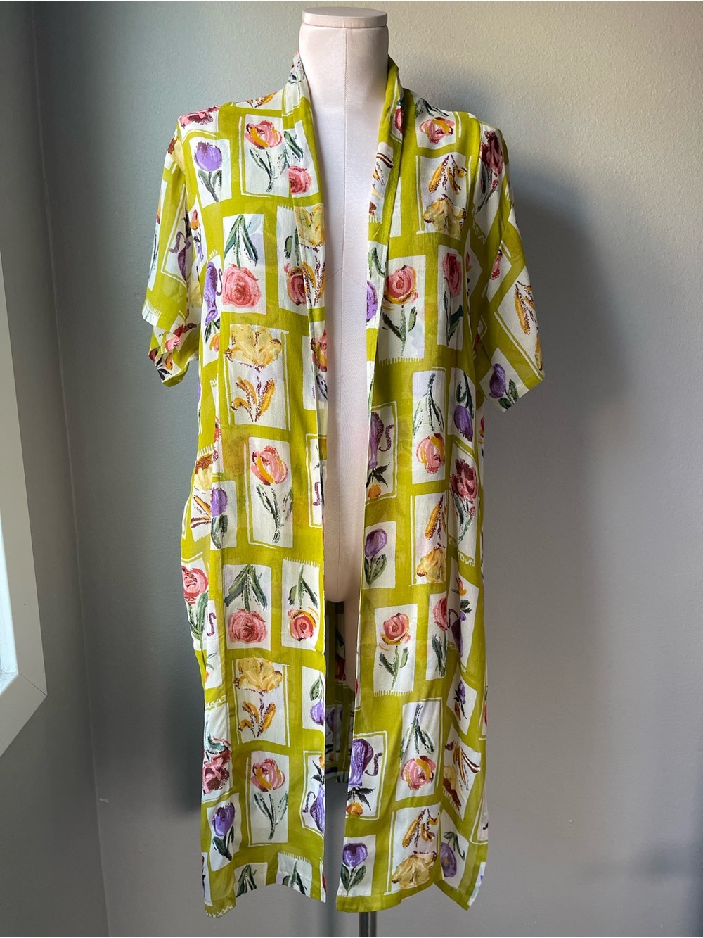 Vintage Deadstock Sterling Styles Chartreuse Kimono